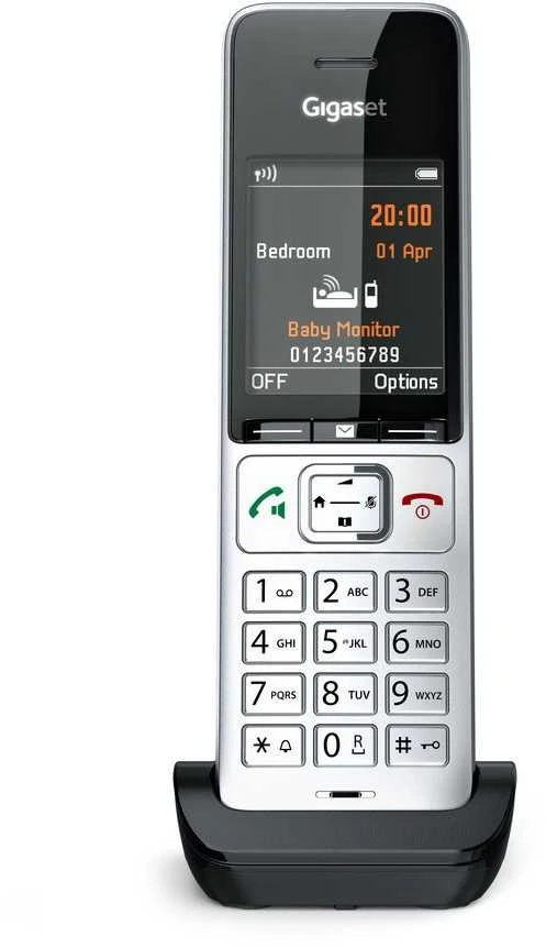 GIS Gigaset COMFORT 500HX Analoginio ryšio / DECT telefonas Skambintojo ID Juoda, Sidabras