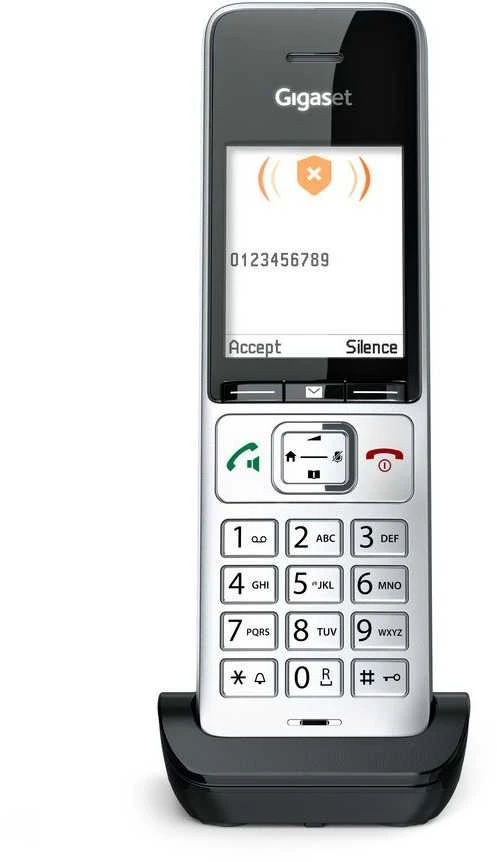 GIS Gigaset COMFORT 500HX Analoginio ryšio / DECT telefonas Skambintojo ID Juoda, Sidabras
