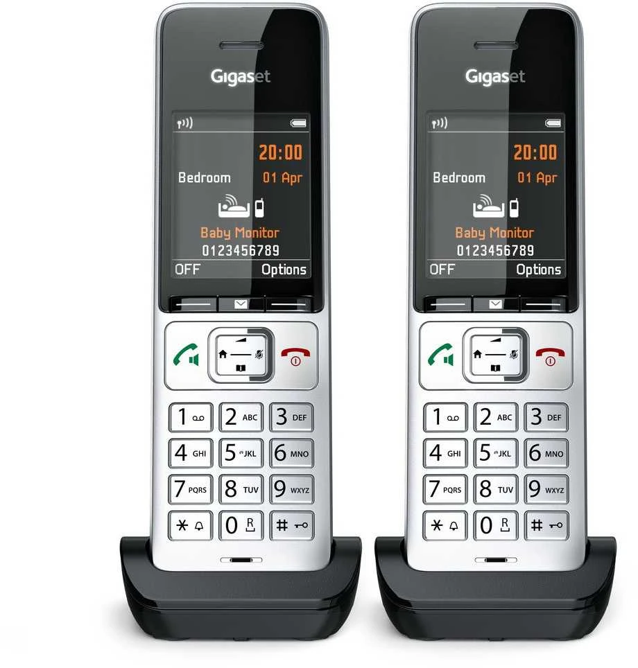 GIS Gigaset COMFORT 500HX duo Analoginio ryšio / DECT telefonas Skambintojo ID Juoda, Sidabras