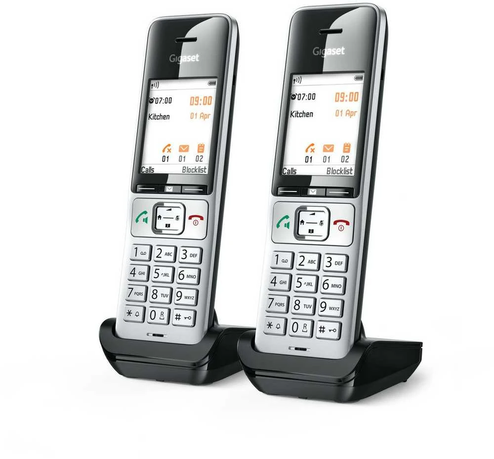 GIS Gigaset COMFORT 500HX duo Analoginio ryšio / DECT telefonas Skambintojo ID Juoda, Sidabras