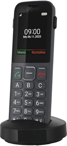 GIS Gigaset Comfort 600 SIM 6,1 cm (2,4 colio) 118 g Juoda, Pilka