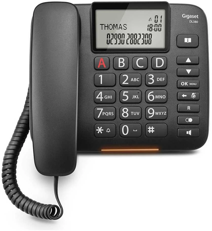 GIS Gigaset DL380 Analoginis telefonas Skambintojo ID Juoda