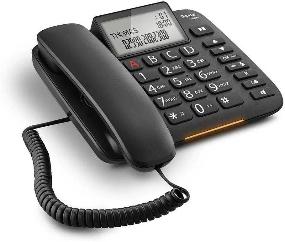 GIS Gigaset DL380 Analoginis telefonas Skambintojo ID Juoda