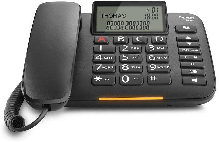 GIS Gigaset DL380 Analoginis telefonas Skambintojo ID Juoda