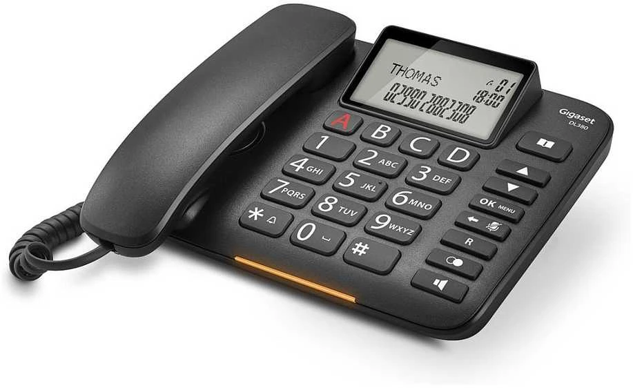 GIS Gigaset DL380 Analoginis telefonas Skambintojo ID Juoda