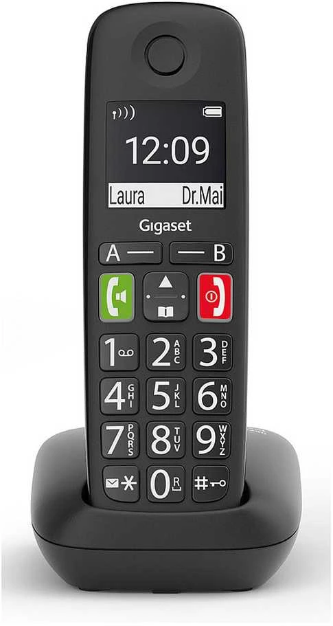 Stacionarus telefonas Gigaset E290, Juodas
