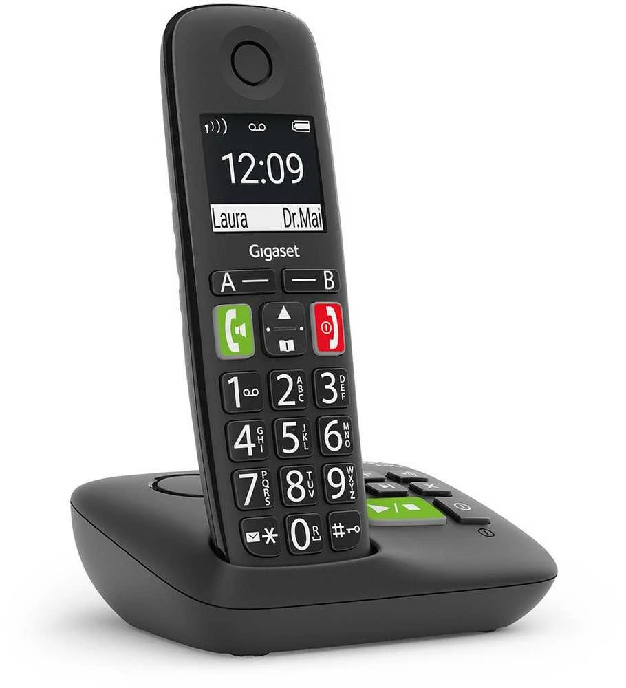 GIS Gigaset E290A Analoginio ryšio / DECT telefonas Skambintojo ID Juoda