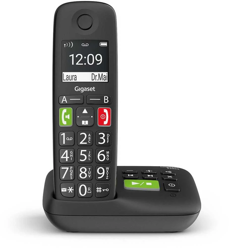 GIS Gigaset E290A Analoginio ryšio / DECT telefonas Skambintojo ID Juoda
