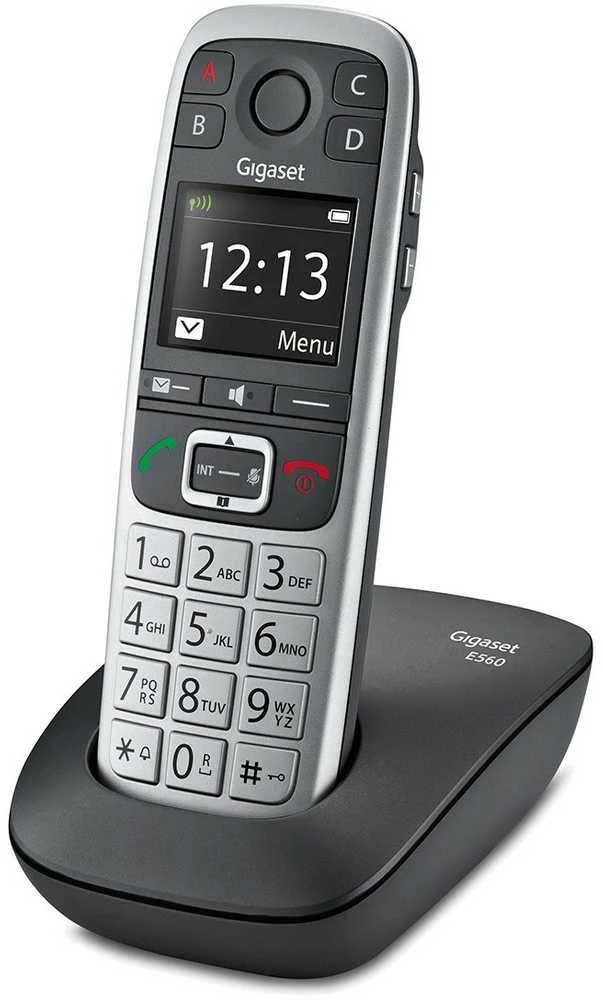 GIS Gigaset E560 Analoginio ryšio / DECT telefonas Juoda, Sidabras