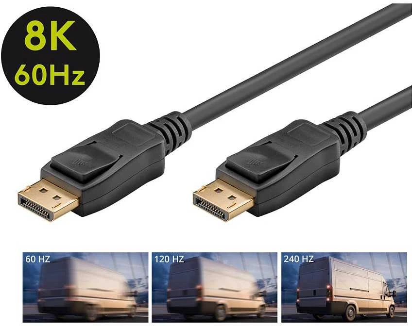 Goobay DisplayPort 1.4 jungiamasis kabelis - Kabelio ilgis 1 m