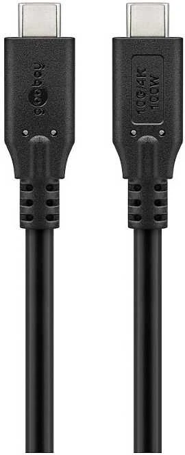 „Goobay“ | USB-C laidas, USB 3.2, 100 W, 10 Gbit/s, maitinimo šaltinis, 1 m, Juodas