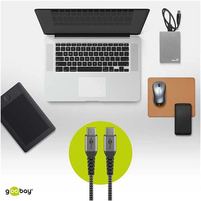 Goobay | Sinchronizavimo ir įkrovimo laidas | 49303 | USB-C į USB-C