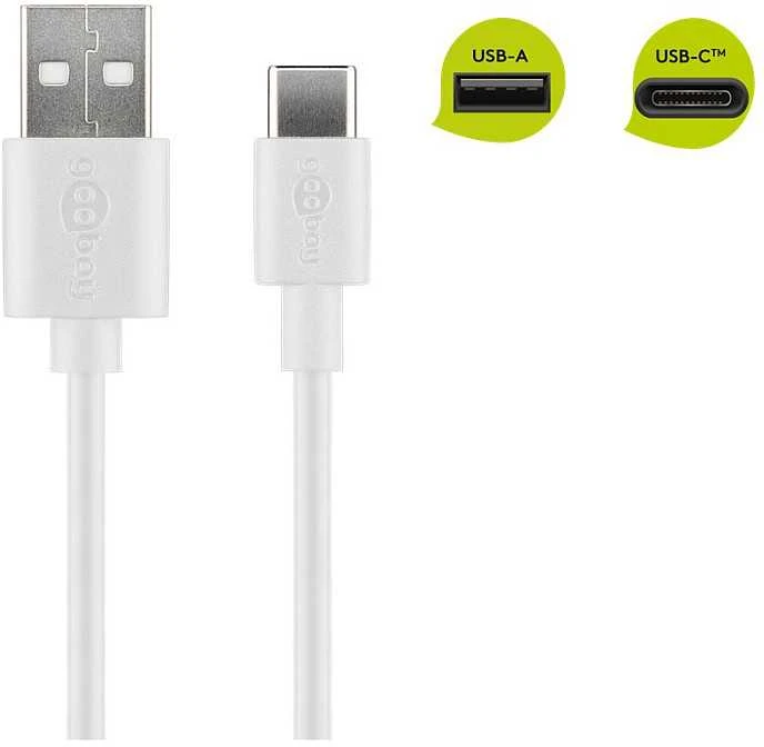 „Goobay“ USB-C įkrovimo ir sinchronizavimo laidas (USB-A > USB-C) 1 m