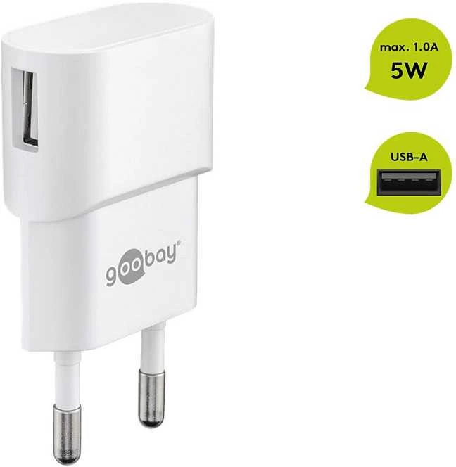 Goobay | USB įkroviklis Maitinimo lizdas | 44948 | USB 2.0 prievadas A | Maitinimo adapteriai