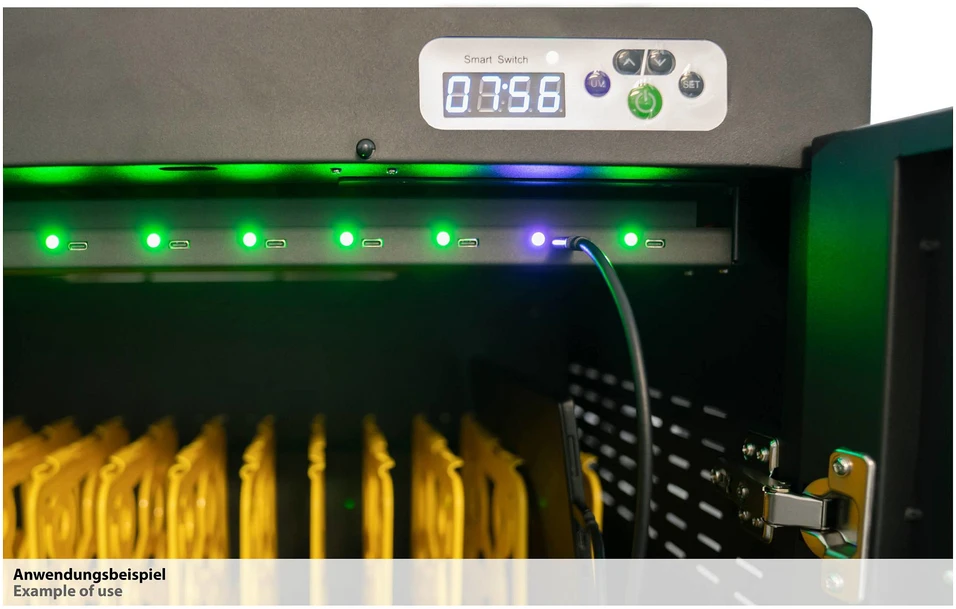 GoodConnections Good Connections GC ANTARES PRO N36C įkrovimo vežimėlis iki 15,6" USB-C 65W PD3.0 UVC dezinfekcija. juoda