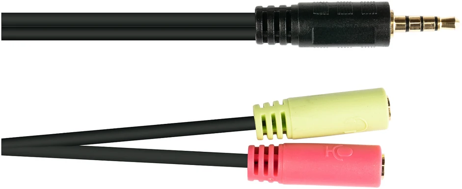 Audio adapterio laidas 3.5mm į dvi jungtis