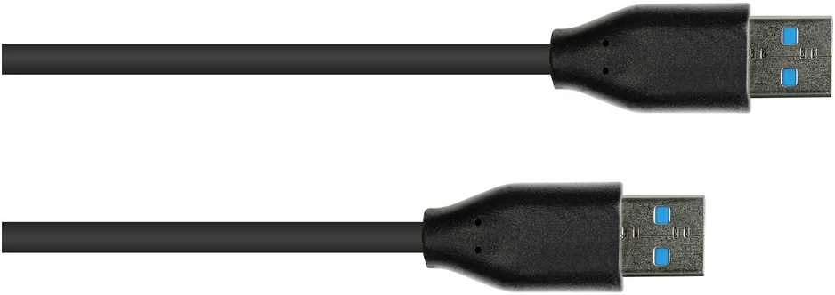 Kabelis USB Alcasa USB-A - USB-A 1 m Juodas (2831-AA010S)
