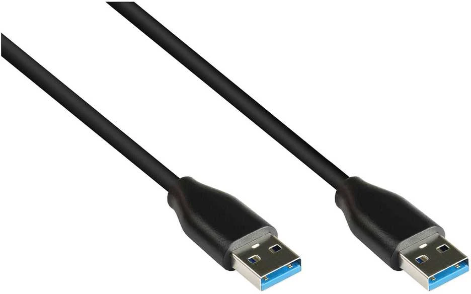 Kabelis USB Alcasa USB-A - USB-A 1 m Juodas (2831-AA010S)