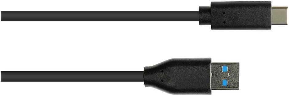 USB kabelis Alcasa USB-A - USB-C 0,5 m juodas (2831-AC005S)