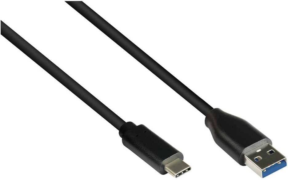 USB kabelis Alcasa USB-A - USB-C 3 m juodas (GC-M0129)