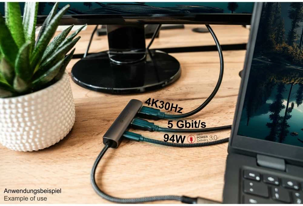 Good Connections HUB USB Geros jungtys Geros jungtys USB-C-Hub (3 prievadų) anthrazit