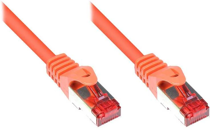 „Good Connections“ RNS komutacinis kabelis su apsauginiu tinkleliu, Cat. 6, S/FTP, PiMF, PVC, 250MHz, oranžinis, 0,5m, (8060-005O)