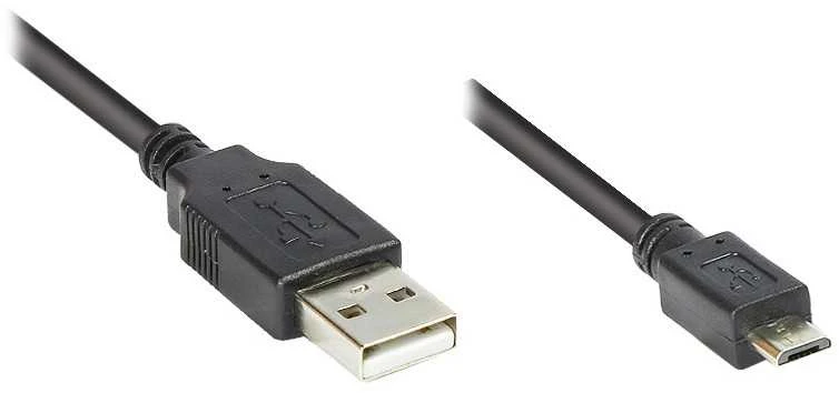 USB laidas „Good Connections“ USB-A - microUSB 1,8 m Juodas (93181)
