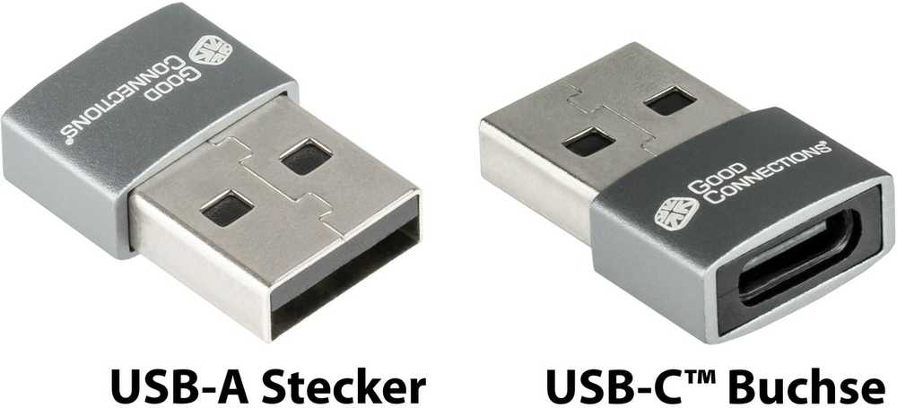 USB adapteris „Good Connections“ USB-A - USB-C, raudonas (USB-AD203)