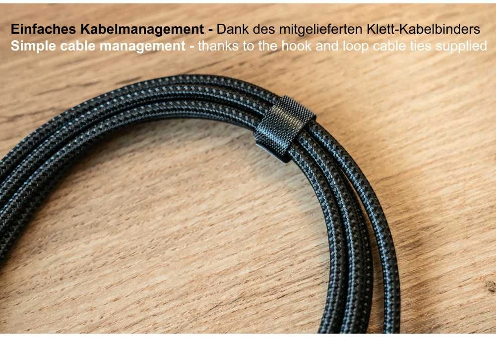 Nezatříděno GoodConnections USB-C 4.0 (ST-ST) 1,8 m jungiamojo kabelio tekstilinis apvalkalas 100 W 8K 30 Hz antracitas