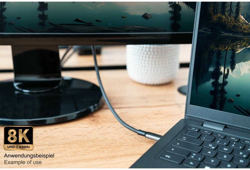 Nezatříděno GoodConnections USB-C 4.0 (ST-ST) 1,8 m jungiamojo kabelio tekstilinis apvalkalas 100 W 8K 30 Hz antracitas