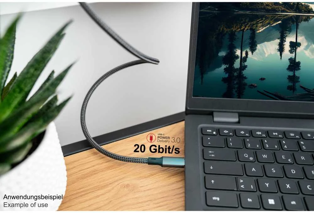 Nezatříděno GoodConnections USB-C 4.0 (ST-ST) 1,8 m jungiamojo kabelio tekstilinis apvalkalas 100 W 8K 30 Hz antracitas