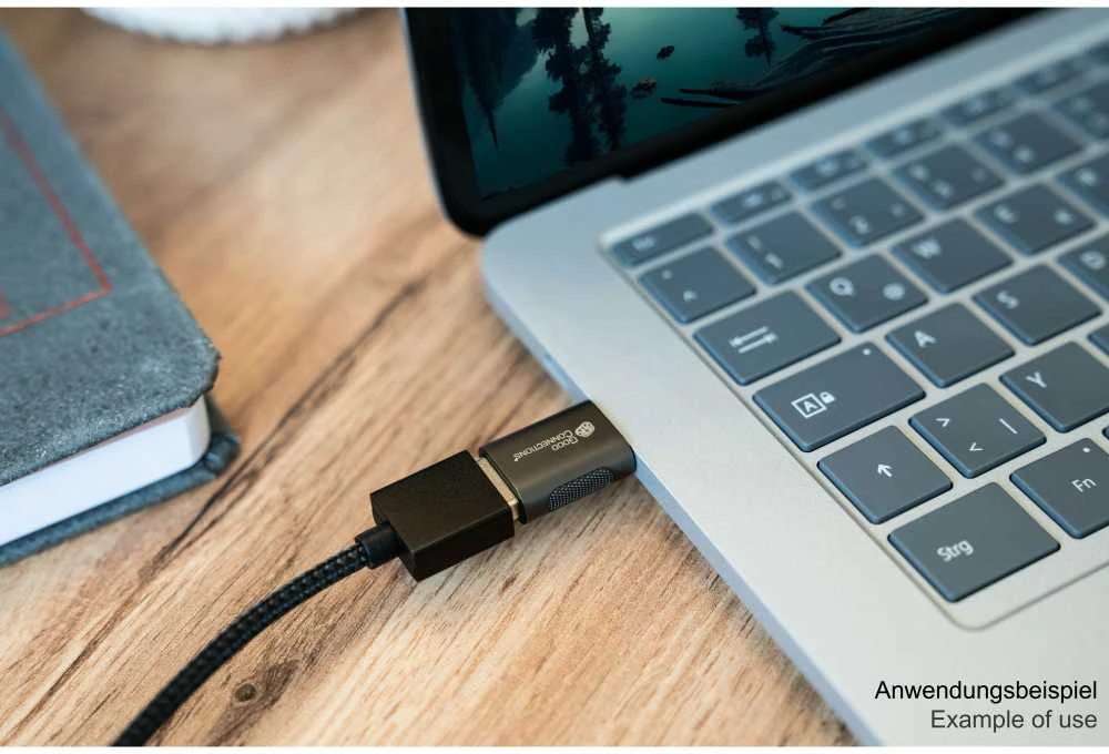 Good Connections USB-C adapteris prijungtas prie kompiuterio