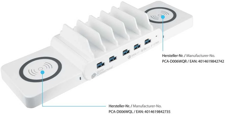 Good Connections Geros jungtys Geros jungtys USB-Desktop-Schnellladestation 110W 10-Port (5x USB-C 5x USB-A)