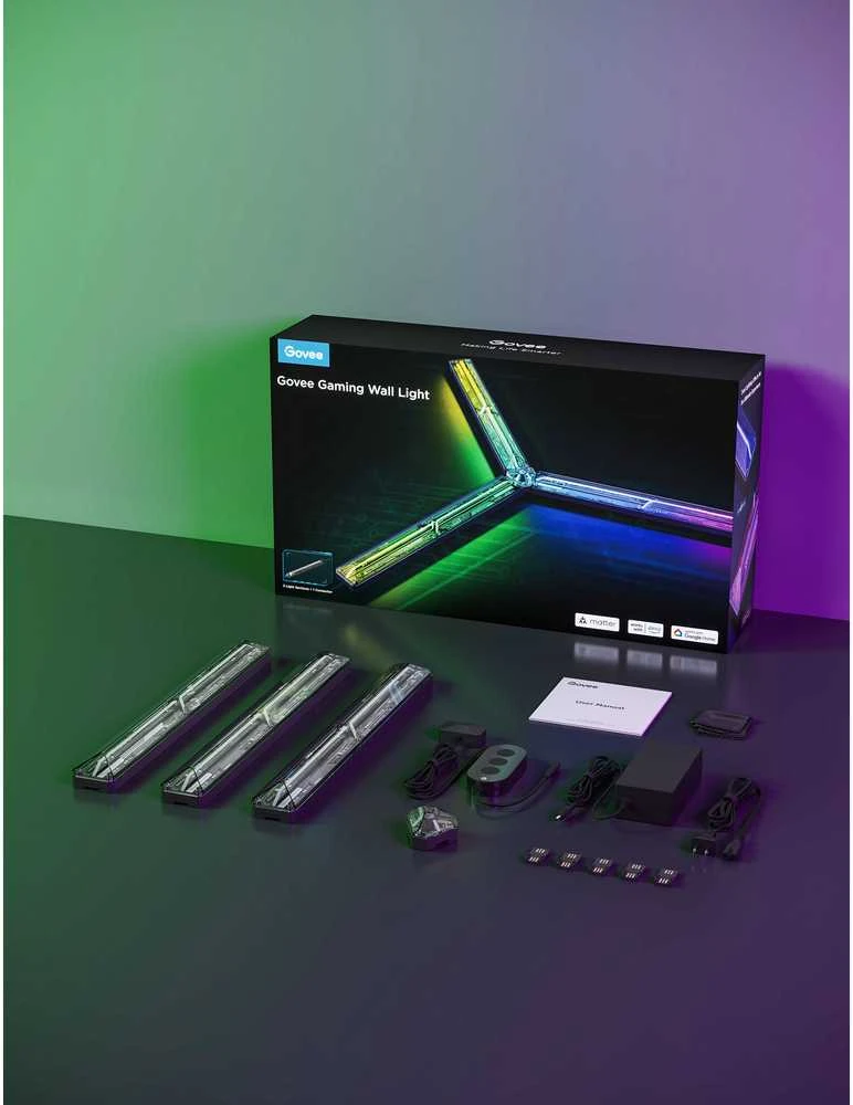 Govee H6063 žaidimų sieninis šviestuvas | Oświetlenie LED | RGBIC, 2,4 GHz Wi-Fi + Bluetooth