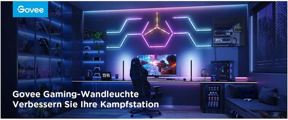 Govee H6063 žaidimų sieninis šviestuvas | Oświetlenie LED | RGBIC, 2,4 GHz Wi-Fi + Bluetooth