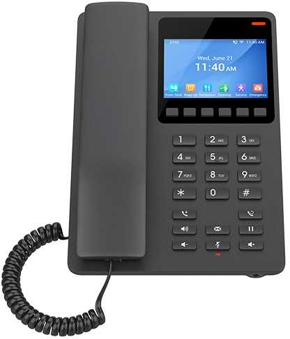 Grandstream GHP631W SIP WiFi viešbučio telefonas su juodu ekranu