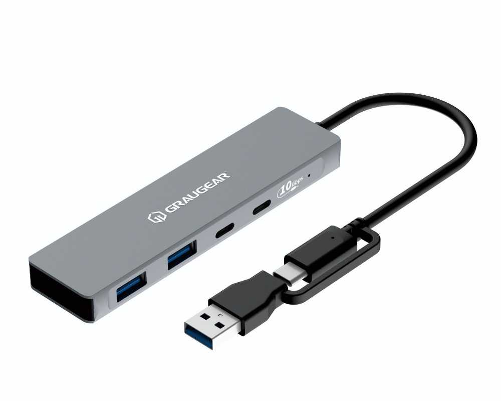 USB ŠAKOTUVAS „Graugear GRAUGEAR“ 10 Gbps USB ŠAKOTUVAS, 4x USB 3.2, 2x C tipo ir 2x A tipo