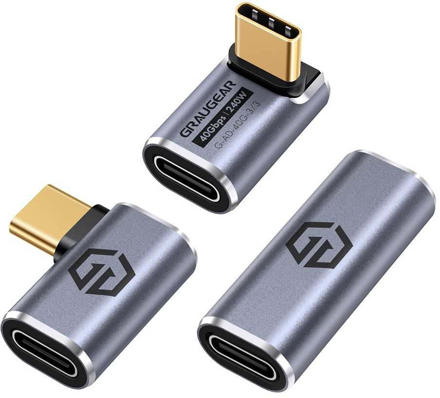 Adapteris USB Graugear USB-C - USB-C Sidabrinė (G-AD-40G-3)