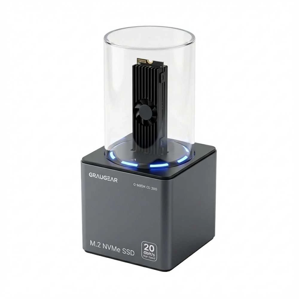 GAU GRAUGEAR G-M2DK-CL-20G saugojimo diskų prijungimo stotis USB 3.2 Gen 2×2 Type-C Juoda
