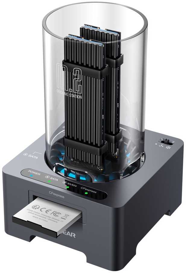 GAU GRAUGEAR G-M2DK-CR-10G saugojimo diskų prijungimo stotis USB 3.2 Gen 2 (3.1 Gen 1) Type-C Pilka