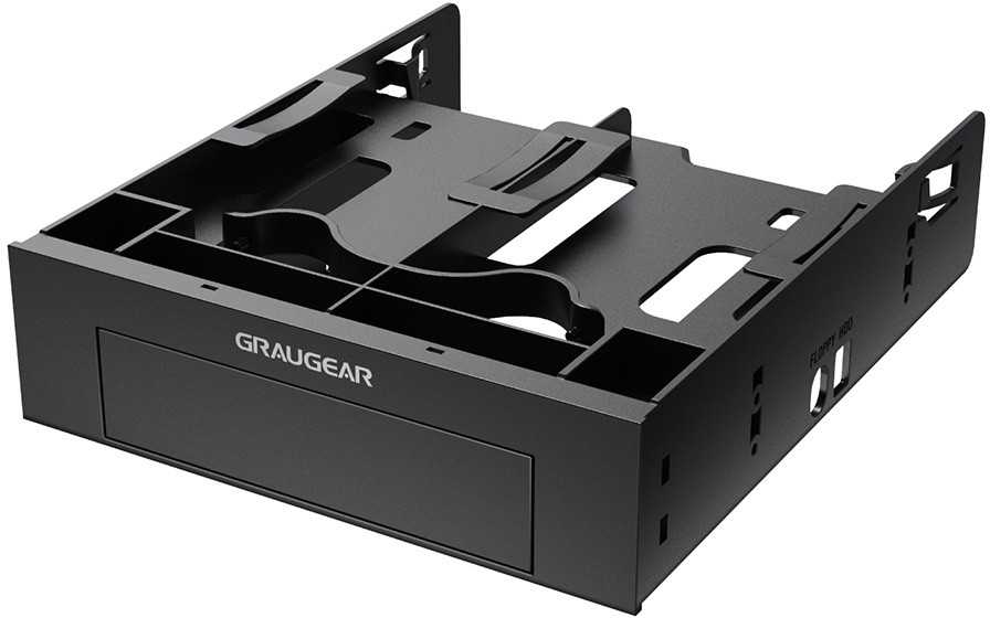 Graugear GRAUGEAR Einbaurahmen für 2x 2,5'' & 3,5'' HDD/SSD in 5,25''