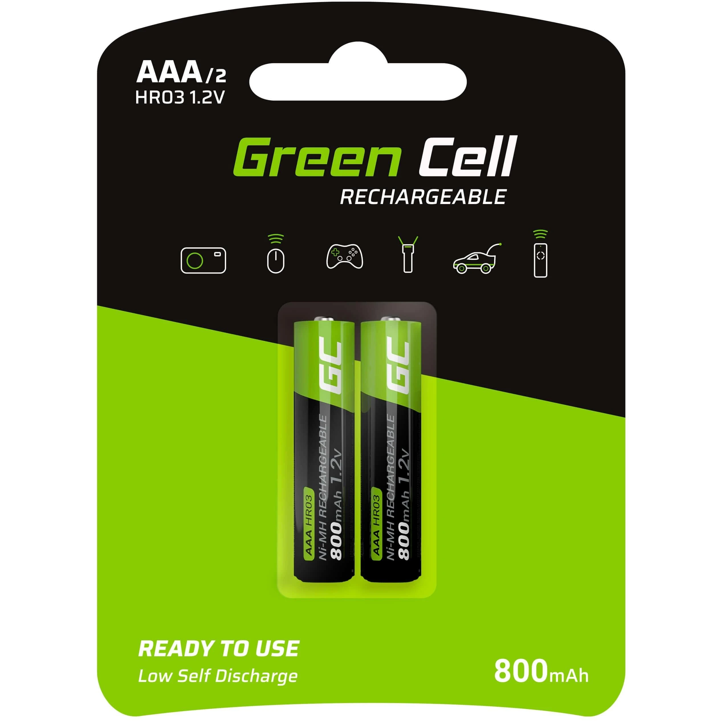 Green Cell AAA 800mAh įkraunamos baterijos pakuotė