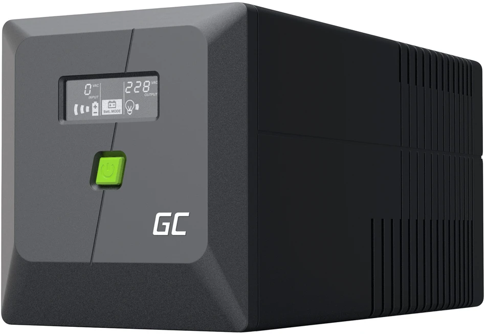 Green Cell Žalias Cell Nepertraukiamo maitinimo šaltinis (UPS) Greencell 1000VA 700W PowerProof su LCD ekranu