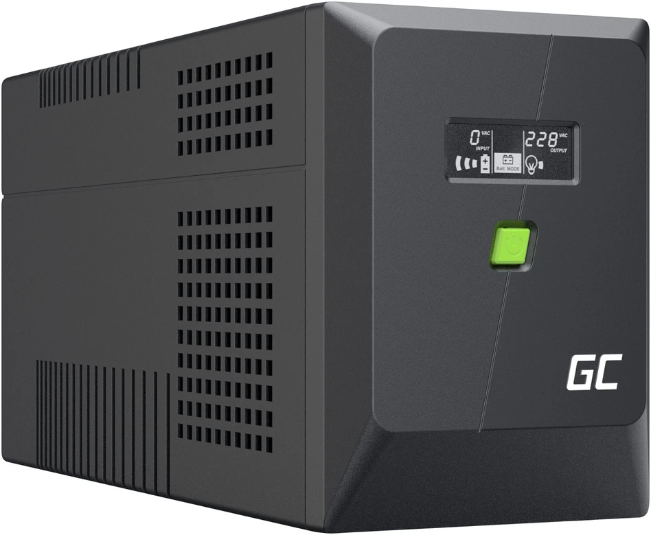 Green Cell Žalias Cell Nepertraukiamo maitinimo šaltinis (UPS) Greencell 1500VA 1050W PowerProof su LCD ekranu