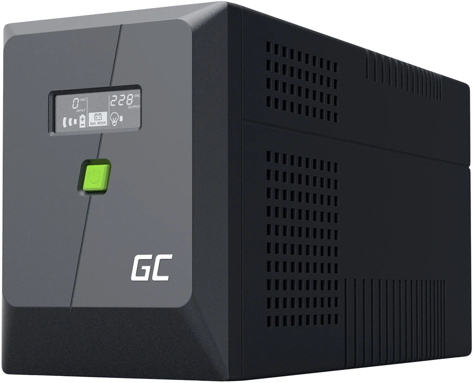 Green Cell Žalias Cell Nepertraukiamo maitinimo šaltinis (UPS) Greencell 1500VA 1050W PowerProof su LCD ekranu