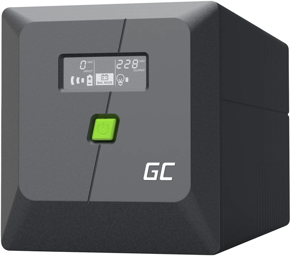 Green Cell Žalias Cell Nepertraukiamo maitinimo šaltinis (UPS) Greencell 750VA 480W PowerProof su LCD ekranu