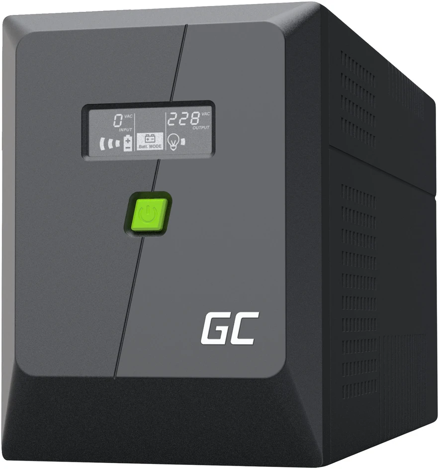 Green Cell Žalias Cell Nepertraukiamo maitinimo šaltinis (UPS) Greencell 1500VA 1050W PowerProof su LCD ekranu