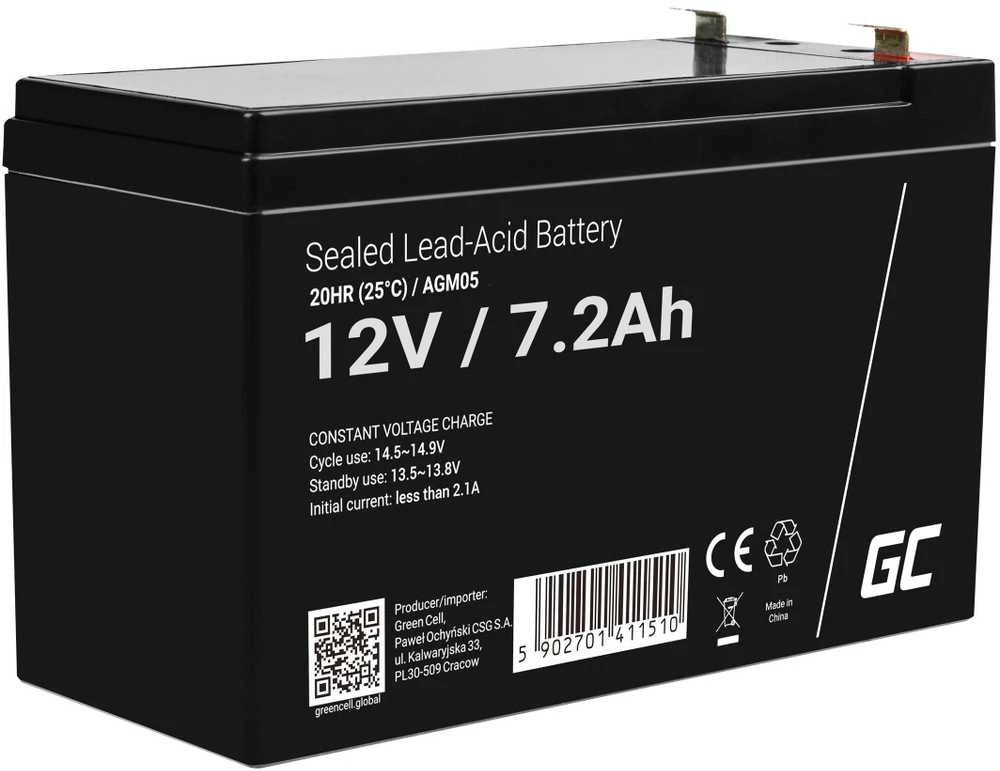 Green Cell Žalias Cell Žalias CELL Baterija AGM 12V7.2AH