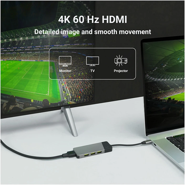 Lenovo Žalias Cell Žalias CELL HUB USB-C GC Connect 3xUSB 3.1 HDMI 4K 60Hz PD 85W