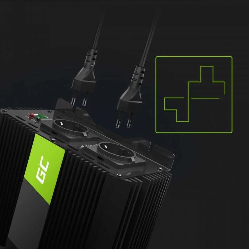 Green Cell Žalias Cell Inverteris 12V/230V 3000W/6000W modifikuota išėjimo įtampa Žalias Cell